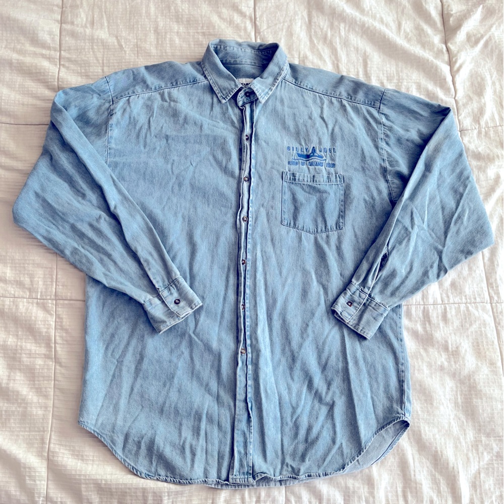 Vintage Billy Joel Denim Tour Shirt “River of Dreams Tour” MERCH
